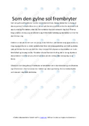 Som den gylne sol frembryter | Analyse af tekst | Religion