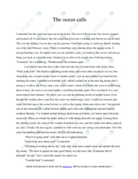 The ocean calls | Short story | Engelsk