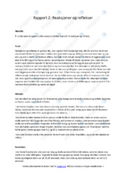 Reaksjoner og reflekser | Rapport | Naturfag