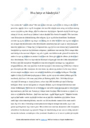 Hva betyr et håndtrykk | Essay | Norsk