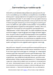 Nordiske språk | Sammenlikning | Oppgave | Norsk