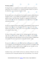 The Statue of Liberty | The United States | Oppgave i engelsk