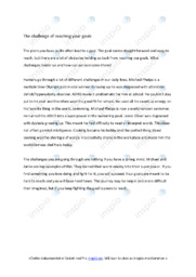 The challenge of reaching your goals | Oppgave i engelsk