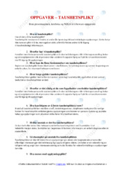 Taushetsplikt | Hva, hvor og hvorfor | Oppgave i psykologi